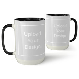 15oz Ceramic Photo Mug - Black with Upload Your Design design
