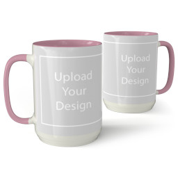 15oz Ceramic Photo Mug - Pink with Upload Your Design design