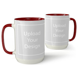 15oz Ceramic Photo Mug - Red with Upload Your Design design