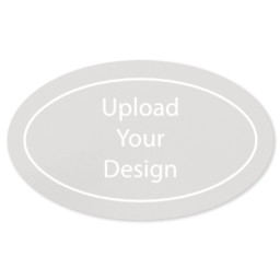 White Vinyl Oval Sticker 3"x5" with Upload Your Design design
