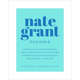 11"x14" Board Print (Bordered) with Bold Color Blue design