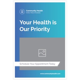 20"x30" Board Print (Bordered) with Healthcare Gradient design