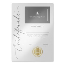 5"x7" Metal Desk Print With Easel with Modern Certificate design